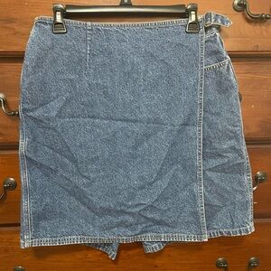 Vintage Denim Wrap Skort